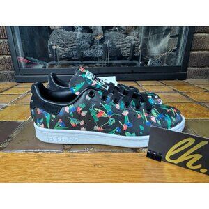 Women’s 6 Adidas Originals Stan Smith Black Floral Print Casual Shoes EE4893